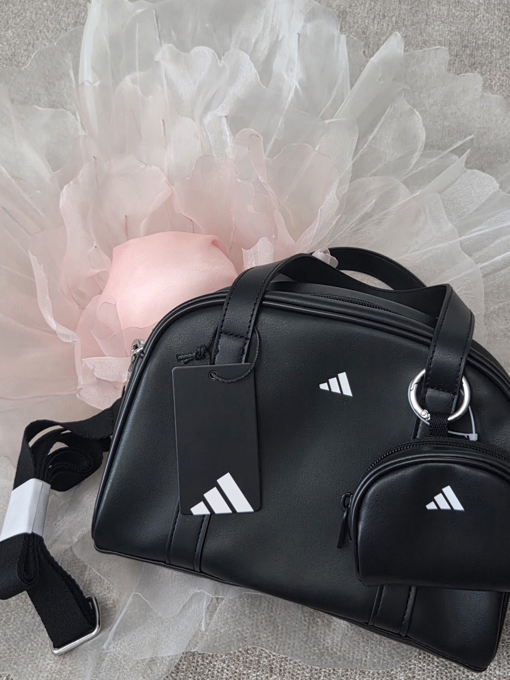 ADIDAS Black Women's Sporty Crossbody Bag with Coin Pouch